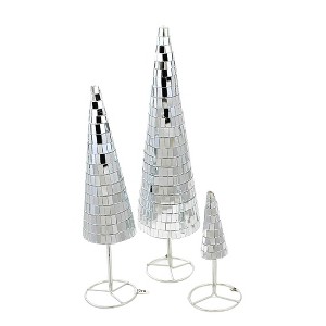 Cody Foster 12.0 Inch Small Mirrored Trees Christmas Decorative Tree Set , Christmas Decor Reflect Set Of 3 (3PC) - 1 of 3