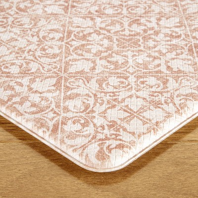 Rust Geometric Memory Foam Anti-Fatigue Runner Mat