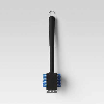 Grill Cleaning Brush Blue Nylon Bristles Black - Room Essentials&#8482;