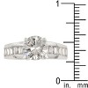 Slickblue Stunning Women's Engagement Ring with 2.1ct Clear CZ, Rhodium Plated, Baguette & Round Cut Stones, Size 5-10 - 4 of 4