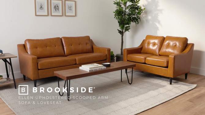 Ellen Upholstered Scooped Arm Sofa with Square Tufting - Brookside Home, 2 of 18, play video