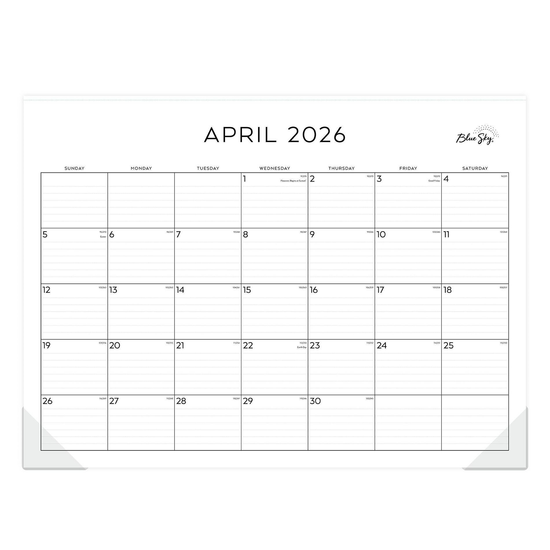 Blue Sky 22'x17" 2026-2027 15 Months Desk Pad Planning Calendar Standard Glued