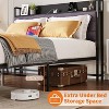 Acekool Full Size Bed Frame with Storage Drawers and Charging Station, Grey Upholstered Headboard, Black Frame - 4 of 4