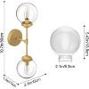 Runesay Gold Wall Sconces 2 Light Industrial Gold Wall Light Fixture Vintage Style Clear Glass Globe Gold Bathroom Light Fixtures - 2 of 4