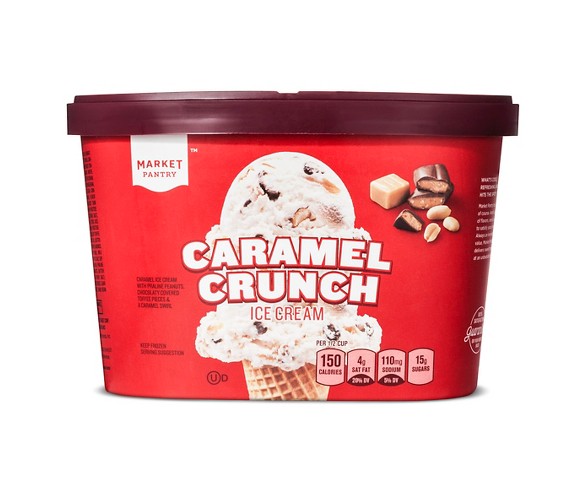 Caramel Crunch Ice Cream - 48oz - Market Pantry