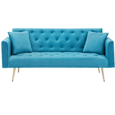 NicBex 71 Inch Velvet Convertible Love Seat Sofa Retro Style Upholstered Sofa Couch for Small Living Room,Bedroom