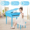 Infans 30-Key Classic Baby Grand Piano Toddler Toy Wood w/ Bench & Music Rack Blue - 4 of 4