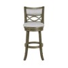 New Classic Furniture, New Classic Manchester Gray Wood Swivel Bar Stool with Fabric Seat (Set of 2), Gray - 3 of 4