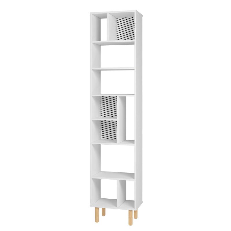 77.95&#34; Essex 10 Shelf Bookcase White/Zebra - Manhattan Comfort, 1 of 6