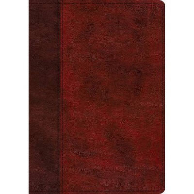 ESV Study Bible (Trutone, Burgundy/Red, Timeless Design) - (Leather Bound)