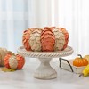 Northlight Fall Harvest Layered Wooden Leaves Pumpkin - 10" - Beige and Orange - 2 of 4