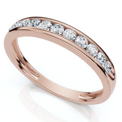 Pompeii3 1/2Ct Lab Created Channel Set Diamond Wedding Ring 14k Gold or Platinum