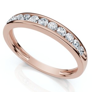 Pompeii3 1/2Ct Lab Created Channel Set Diamond Wedding Ring 14k Gold or Platinum - 1 of 3