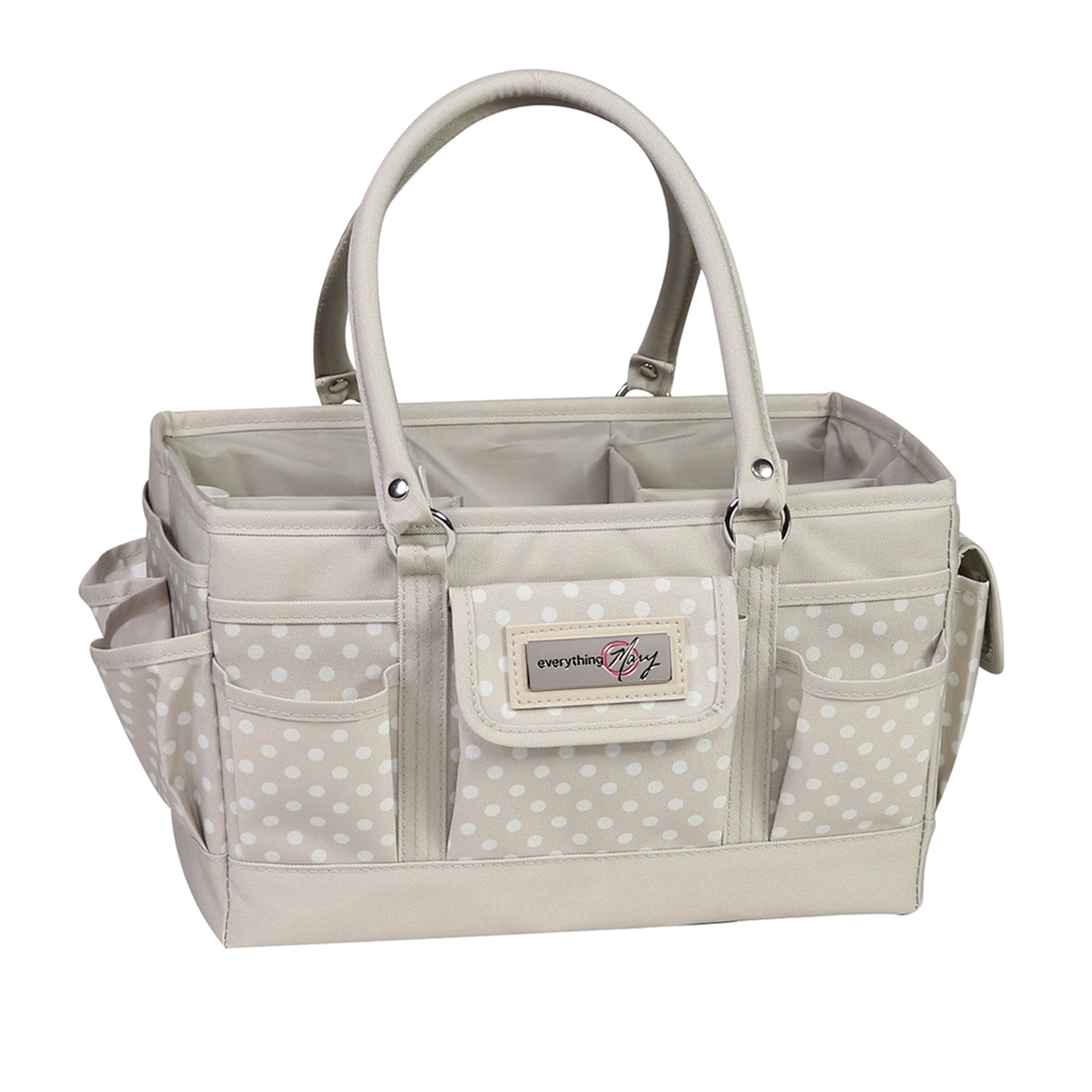 Everything Mary Deluxe Store & Tote Craft Organizer, Tan Dot