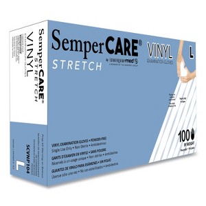 SemperCare Stretch Vinyl Examination Gloves, Cream, Large, 100/Box, 10 Boxes/Carton - 1 of 4