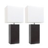 Lalia Home Lexington 21" Leather Base Table Lamps with Fabric Shade - 4 of 4