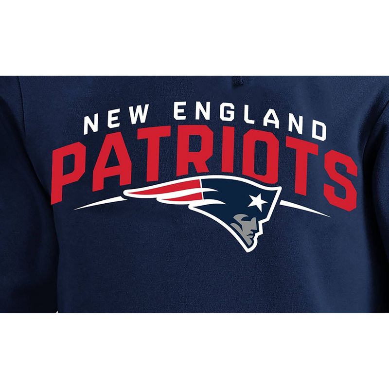 NFL New England Patriots Men's Big & Tall Long Sleeve Core Fleece Hooded Sweatshirt, 3 of 4