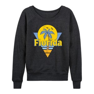 Women's - Instant Message - Retro Florida Logo Lightweight French Terry Wide Neck Long Sleeve Graphic Shirt - 1 of 4