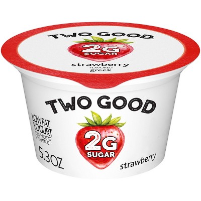 Two Good Low Fat Lower Sugar Strawberry Greek Yogurt - 5.3oz Cup