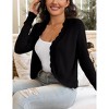 Coolmee Women's Cardigan Sweaters Open Front Long Sleeve Cropped Bolero Shrugs for Dresses - 2 of 4