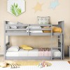 NicBex Twin Size Bunk Bed Pine Frame Bed Frame with Full Length Guardrails and Ladder, No Box Spring Required, Space Saving - 2 of 4