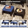 Tangkula Set of 2 Patio PE Rattan Ottomans w/ Soft Zippered Cushions for Deck Outdoor - 2 of 4
