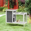 36" Rabbit Hutch Bunny Cage Small Animal House with Weatherproof Roof Romevable Tray and Enclosed Run, Indoor/outdoor - 2 of 4