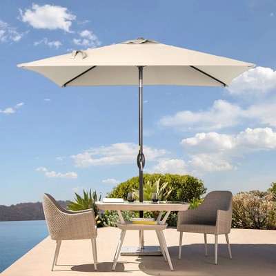 Sonkuki 6.5 FT Outdoor Patio Umbrella Market Table Umbrella With a Crank for Garden, Deck and Pool