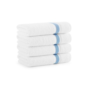 Aston & Arden Aegean Eco-Friendly Hand Towels (4 Pack), 18x30 in., Recycled Cotton, Solid and Striped Color Options - 1 of 4