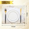 Aoibox 45 Gold Foil Paper Placemats, White & Gold Dots Disposable Table Mats for Birthday, Wedding, Baby Shower, Party Dining Decor - 2 of 4