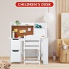 COZONY Kids Desk and Chair Set, Wooden Study Table with Storage Shelf & Bulletin Board, Child Learning and Writing Desk - 4 of 4