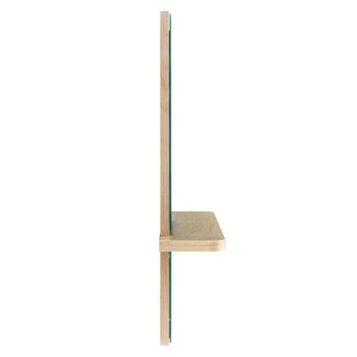 Oak Rectangular Wall Mirror with Shelf