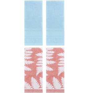 REGALWOVEN 4 Pcs Cotton Soft Absorbent Decorative Hand Towels for Bathroom Kitchen 13 x 29 Inch - 1 of 4