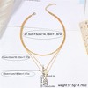 HTUTWOO Layered Gemstone Pendant Necklace, Gold Square Choker, Oval Crystal Necklace, Rope Chain Necklace Jewelry for Women - 3 of 4
