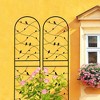 MAYEERTY 2 Pack Metal Garden Trellis 71 x 19.7 Inch Rustproof Climbing Plants Support Bird Deco Black Outdoor Flower - 3 of 4