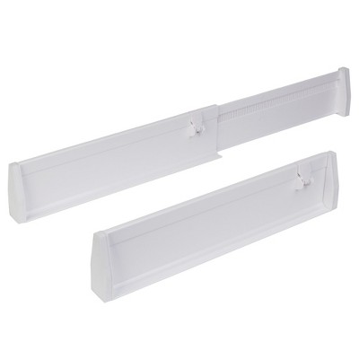 Smart Design 2-Pack Adjustable Drawer Dividers - White