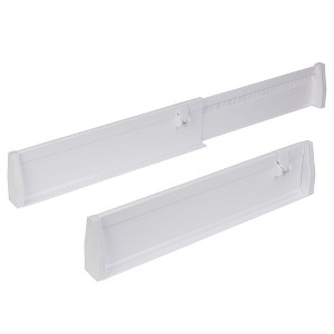 Smart Design 2-Pack Adjustable Drawer Dividers - White - 1 of 4