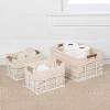 happimess Callan Vintage Industrial Handmade Wire Metal Nesting Storage Baskets with Wood Handles and Fabric Liner - 2 of 4