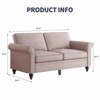 Mjkone Modern Loveseat Sofa Couch with Solid Wood Frame and 4 Gourd Shapes Legs - 2 of 4