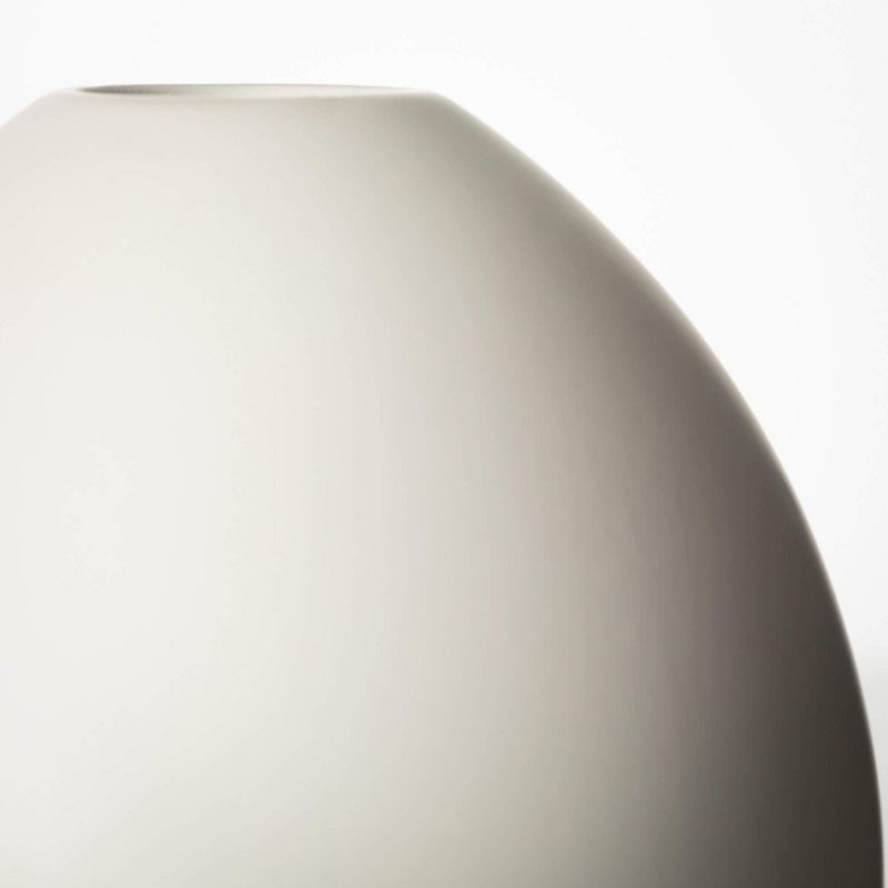 Sullivans 7.5" Modern Matte Ivory Oval Vase, Ceramic, 2 of 8