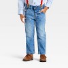 Toddler Boys' 3pc Valentine's Day Button-Down Shirt and Denim Pants Set with Bow Tie and Suspenders - Cat & Jack™ Medium Blue - 4 of 4