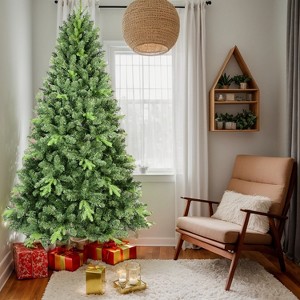 Resenkos Artificial 7.5ft  Christmas Tree with 2155PVC/Hard Needle Mixed Branch Tips, memory wire+iron wire - 1 of 4