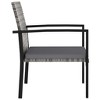 vidaXL Dining Chair Set of 4 Grey Poly Rattan, Steel, Polyester Standard - 3 of 4