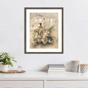 Amanti Art Arrangement of Orchids I by Cheri Blum Wood Framed Wall Art Print - 1 of 4