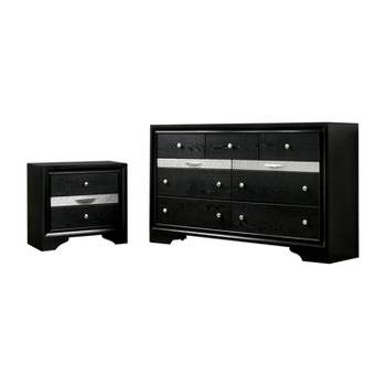 3pc Queen Whether By Bed Nightstand And Dresser Set Black - Mibasics ...