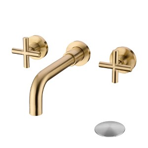 PAGED Bathroom Sink Faucet Wall-Mounted Bathroom Faucets Single Handle Faucet with Pop-Up Drain (No Overflow) - 1 of 4
