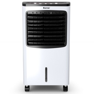 Tangkula 3-IN-1 Portable AC Cooling Fan Evaporative Air Cooler & Humidifier with 3-Mode, 3-Speed, 7.5H Timer Function, Remote Control Cooler White - 1 of 4