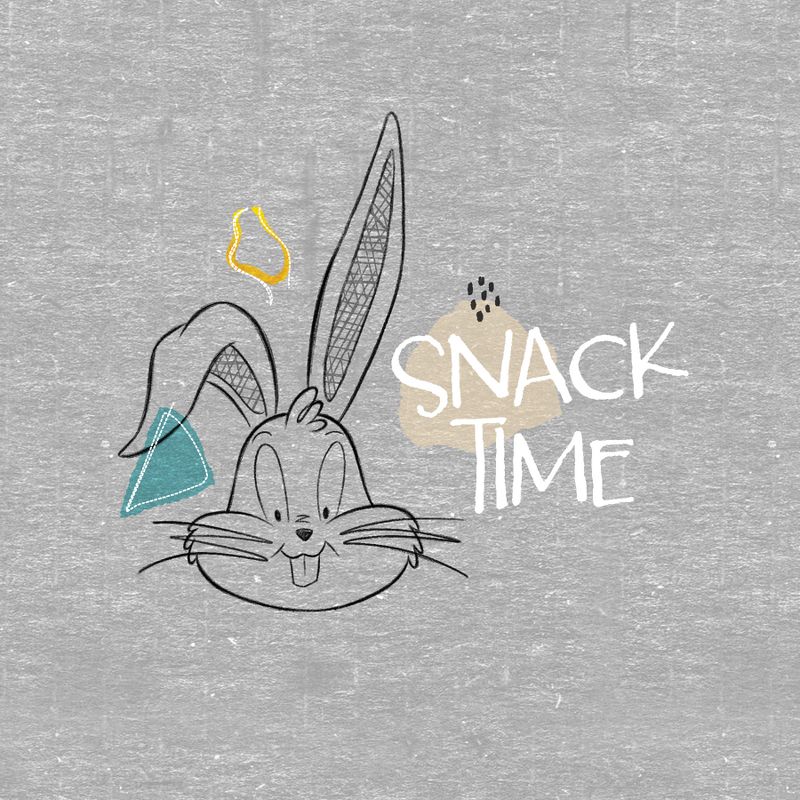 Looney Tunes "Snack Time!" Youth Heather Gray Graphic Hoodie, 2 of 4