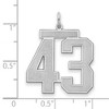 Black Bow Jewelry Sterling Silver, Jersey Collection, Large Number 43 Pendant - 2 of 4