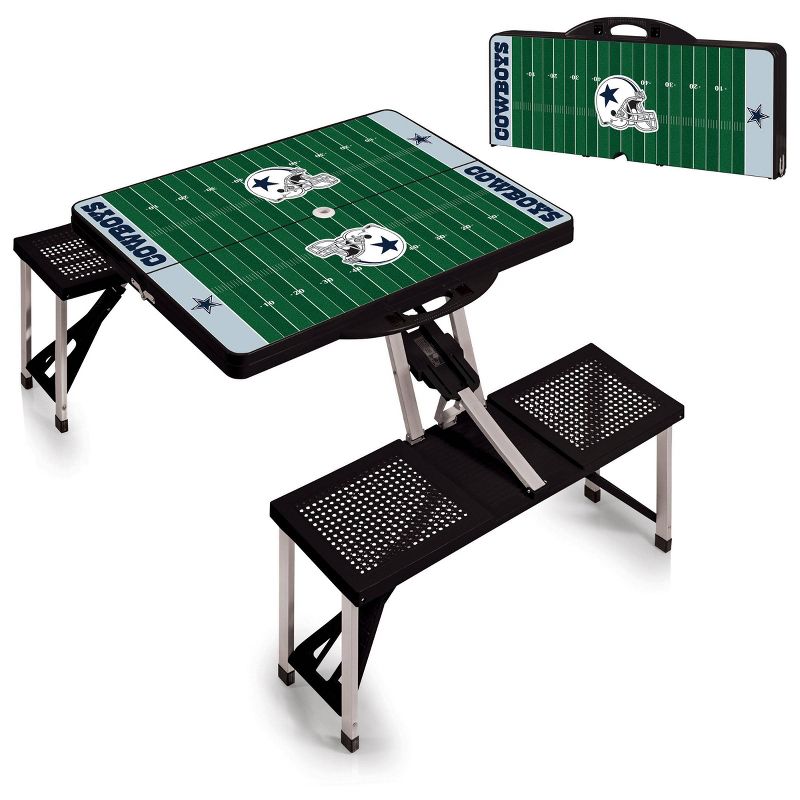 NFL Dallas Cowboys Portable Folding Table with Seats, 4 of 5